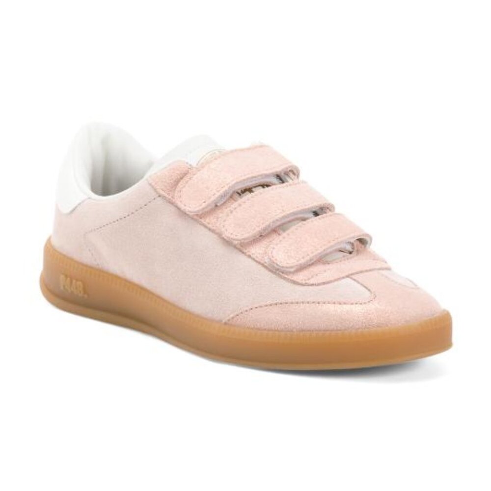 P448 Amber Made In Portugal Suede Monza Velcro Low Profile Sneakers